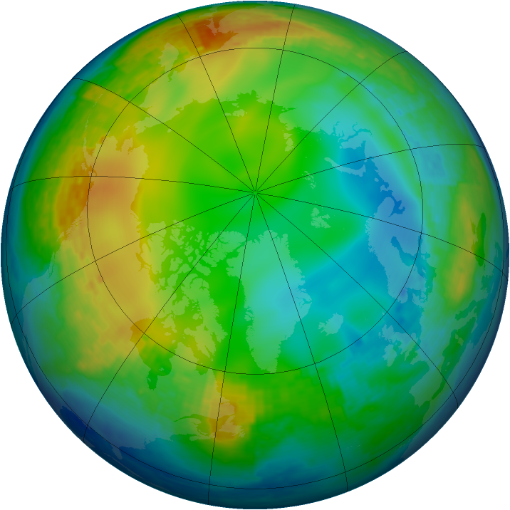Arctic ozone map for 16 December 2001